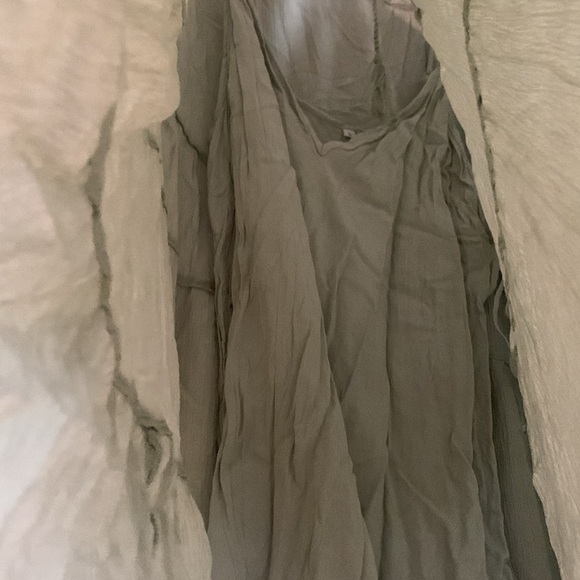 FREE PEOPLE Spell On You Embroidered Mini Dress in Earth Sage Size L - Picture 7 of 13